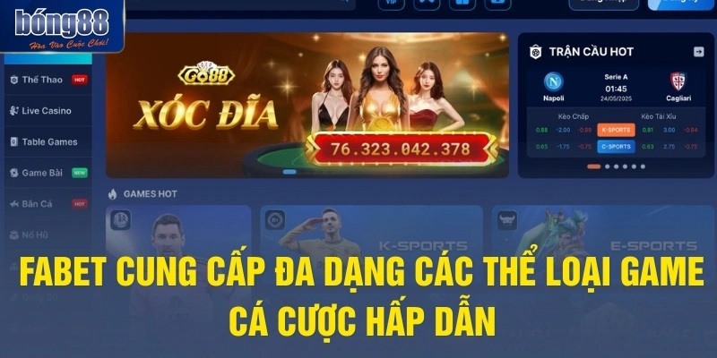 FABET cung cấp đa dạng các thể loại game cá cược hấp dẫn